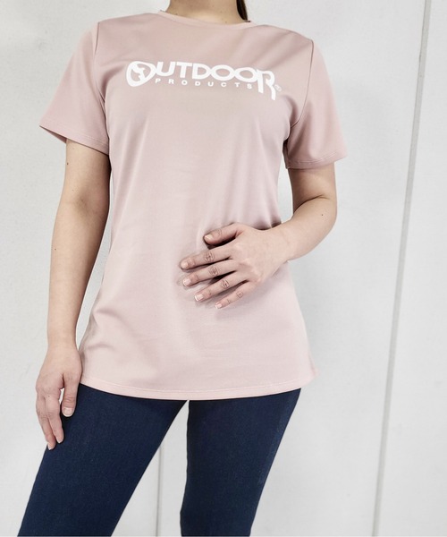 OUTDOOR PRODUCTS(アウトドアプロダクツ)の「UV鹿の子メッシュロゴプリントTシャツ(Tシャツ/カットソー・レディース・ピンク/ラベンダー/ブラック/ミント/オフホワイト・LL/M/3L/L)」の19枚目の写真