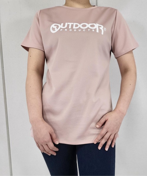 OUTDOOR PRODUCTS(アウトドアプロダクツ)の「UV鹿の子メッシュロゴプリントTシャツ(Tシャツ/カットソー・レディース・ピンク/ラベンダー/ブラック/ミント/オフホワイト・LL/M/3L/L)」の20枚目の写真