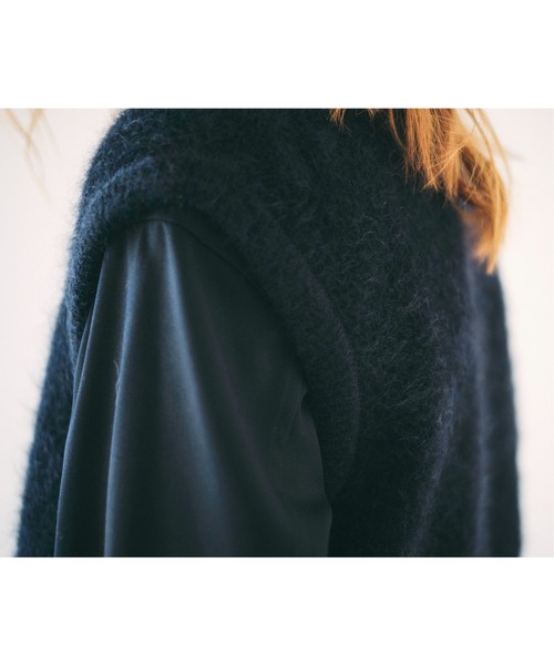 unfil アンフィル　モヘアベスト　ネイビー UNFIL（アンフィル）の「unfil アンフィル / stretch superkid mohair