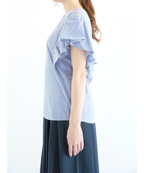 Te chichi(テチチ)の「ハシゴレースラッフルスリーブブラウス(シャツ/ブラウス・レディース・オフホワイト/ブルー/グリーン・フリ-)」の16枚目の写真