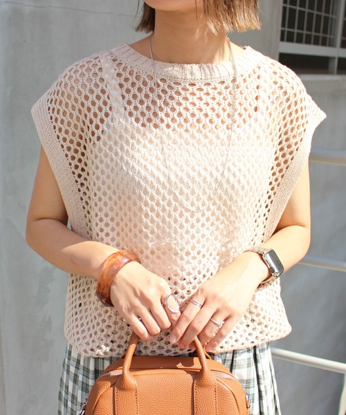 MLI'A(エムリア)の「BIGメッシュベスト(ベスト・レディース・ブラック/ブラウン/ナチュラル・M)」の3枚目の写真