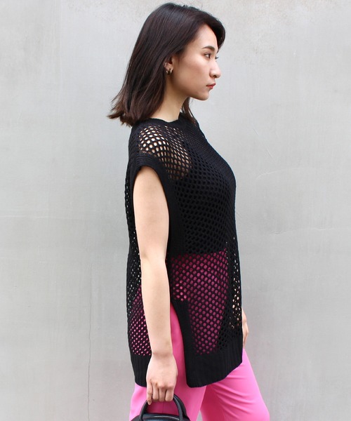 MLI'A(エムリア)の「BIGメッシュベスト(ベスト・レディース・ブラック/ブラウン/ナチュラル・M)」の5枚目の写真