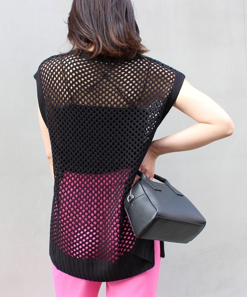 MLI'A(エムリア)の「BIGメッシュベスト(ベスト・レディース・ブラック/ブラウン/ナチュラル・M)」の7枚目の写真