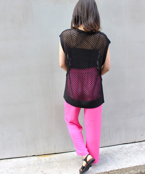 MLI'A(エムリア)の「BIGメッシュベスト(ベスト・レディース・ブラック/ブラウン/ナチュラル・M)」の8枚目の写真