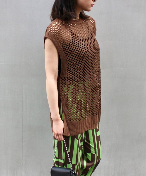 MLI'A(エムリア)の「BIGメッシュベスト(ベスト・レディース・ブラック/ブラウン/ナチュラル・M)」の10枚目の写真