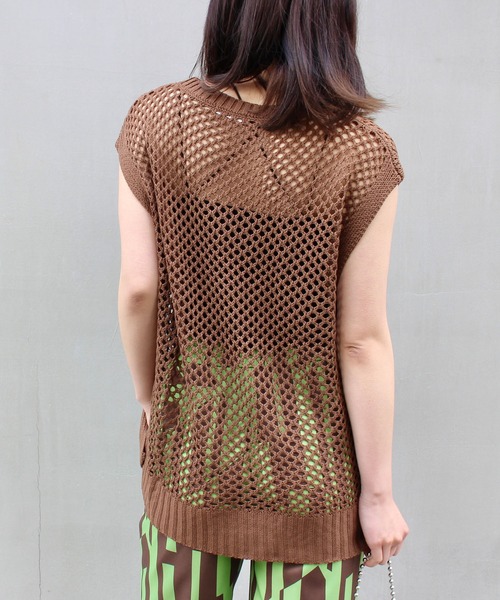 MLI'A(エムリア)の「BIGメッシュベスト(ベスト・レディース・ブラック/ブラウン/ナチュラル・M)」の12枚目の写真