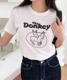 Donkeyプリント半袖Tシャツ
