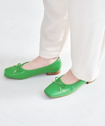 【本革】【NICAL】スクエアトゥフラットバレエパンプス/24109
