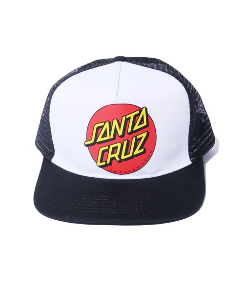 SANTA CRUZ（サンタクルーズ）の「SANTACRUZ/サンタクルーズ Classic Dot Mesh Trucker High Profile Hat メッシュキャップ（キャップ・メンズ・ホワイト×ブラック/ブラック×ブラック・FREE）」の2枚目の写真