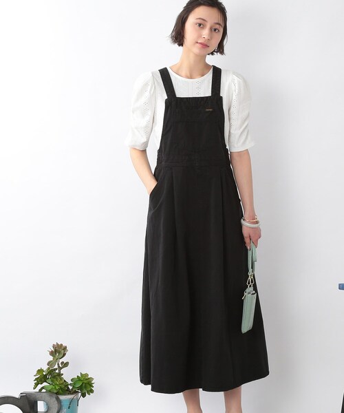 DRESKIP（ドレスキップ）の「◆【wrangler(ラングラー)別注】 サロペットスカート（サロペット/オーバーオール・レディース・ネイビー/オリーブ/ブラック・03/02）」の5枚目の写真