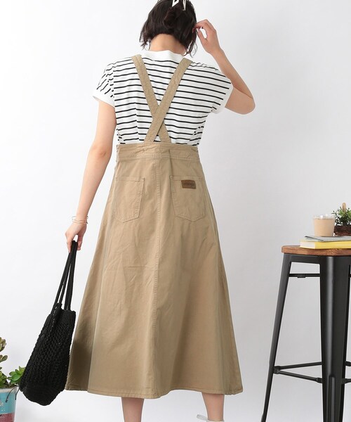 DRESKIP（ドレスキップ）の「◆【wrangler(ラングラー)別注】 サロペットスカート（サロペット/オーバーオール・レディース・ネイビー/オリーブ/ブラック・03/02）」の13枚目の写真