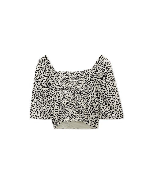 ANDGEEBEE（アンジービー）の「レオパードカシュクールトップス（その他トップス・レディース・ブラック/アイボリー・MEDIUM）」の9枚目の写真
