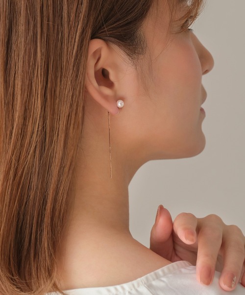 Phoebe(フィービィー)の「2wayベーシックパールエレガントイヤリング(イヤリング・レディース・ピンクゴールド/イエローゴールド/ゴールド系1・FREE)」の8枚目の写真