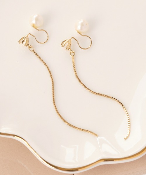 Phoebe(フィービィー)の「2wayベーシックパールエレガントイヤリング(イヤリング・レディース・ピンクゴールド/イエローゴールド/ゴールド系1・FREE)」の9枚目の写真