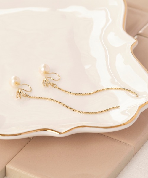 Phoebe(フィービィー)の「2wayベーシックパールエレガントイヤリング(イヤリング・レディース・ピンクゴールド/イエローゴールド/ゴールド系1・FREE)」の10枚目の写真