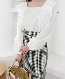 MODE ROBE（モードローブ）の「スクエアネックフリルブラウス（シャツ/ブラウス・レディース）」