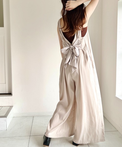 セール バックリボンロングキャミワンピース つなぎ オールインワン Clea クレア のファッション通販 Zozotown