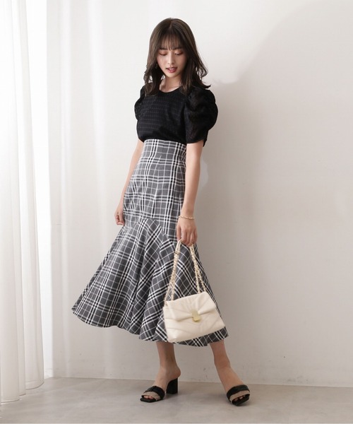 PROPORTION BODY DRESSING(プロポーションボディドレッシング)の「サッカーチェックマーメイドスカート / 1212220603(スカート・レディース・ホワイト/ブラック/イエロー・SMALL/MEDIUM)」の8枚目の写真