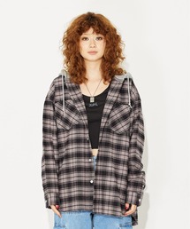 X-girl | HEAVYWEIGHT FLANNEL HOODED SHIRT(シャツ/ブラウス)