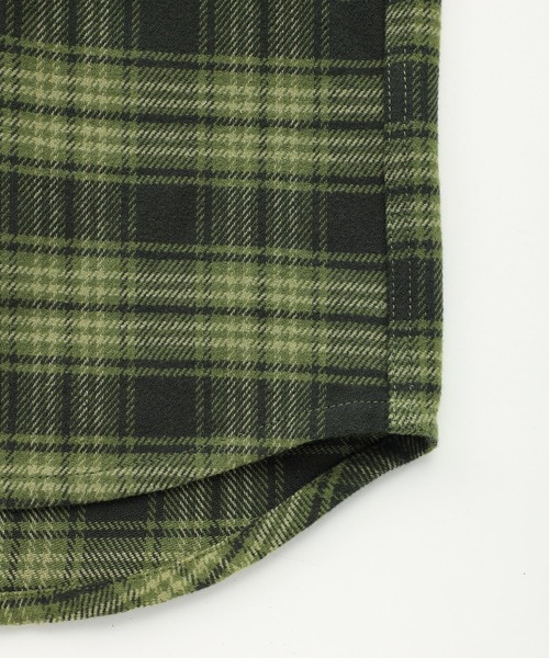 X-girl（エックスガール）の「HEAVYWEIGHT FLANNEL HOODED SHIRT（シャツ/ブラウス・レディース・ブラック/オリーブ/レッド・S/M）」の16枚目の写真