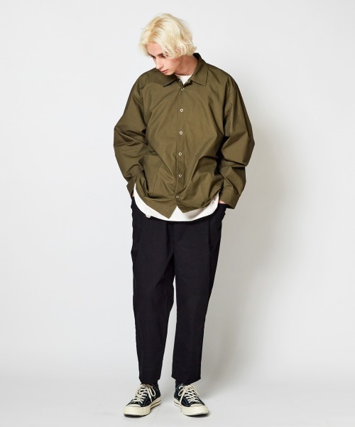 rehacer(レアセル)の「rehacer : 東炊き Big Pocket Work Jacket / 東炊きビッグポケットワークジャケット(カバーオール・メンズ・カーキ/スミクロ・SMALL/MEDIUM/LARGE)」の18枚目の写真