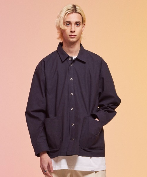 rehacer(レアセル)の「rehacer : 東炊き Big Pocket Work Jacket / 東炊きビッグポケットワークジャケット(カバーオール・メンズ・カーキ/スミクロ・SMALL/MEDIUM/LARGE)」の11枚目の写真