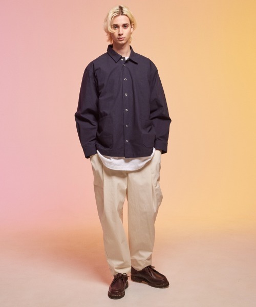 rehacer(レアセル)の「rehacer : 東炊き Big Pocket Work Jacket / 東炊きビッグポケットワークジャケット(カバーオール・メンズ・カーキ/スミクロ・SMALL/MEDIUM/LARGE)」の8枚目の写真