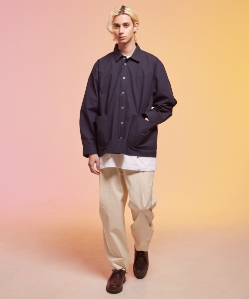 rehacer(レアセル)の「rehacer : 東炊き Big Pocket Work Jacket / 東炊きビッグポケットワークジャケット(カバーオール・メンズ・カーキ/スミクロ・SMALL/MEDIUM/LARGE)」の10枚目の写真