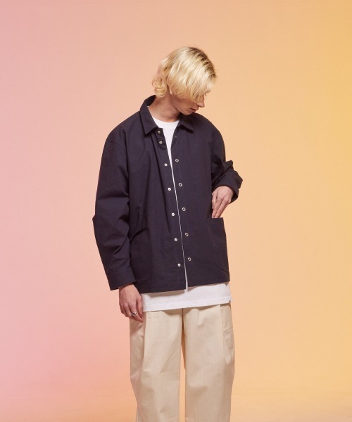 rehacer(レアセル)の「rehacer : 東炊き Big Pocket Work Jacket / 東炊きビッグポケットワークジャケット(カバーオール・メンズ・カーキ/スミクロ・SMALL/MEDIUM/LARGE)」の13枚目の写真