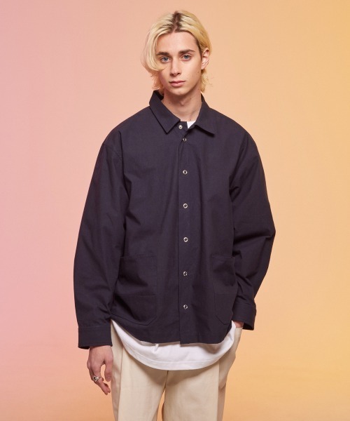 rehacer(レアセル)の「rehacer : 東炊き Big Pocket Work Jacket / 東炊きビッグポケットワークジャケット(カバーオール・メンズ・カーキ/スミクロ・SMALL/MEDIUM/LARGE)」の9枚目の写真