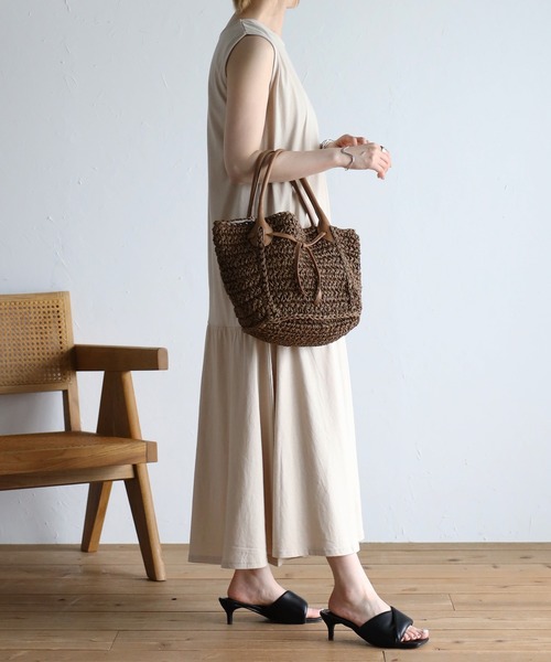 GUSCIO（グッシオ）の「【グッシオベーシック】かごバッグ　リボン（かごバッグ・レディース・ブラック/ブラウン/グレー・FREE）」の10枚目の写真