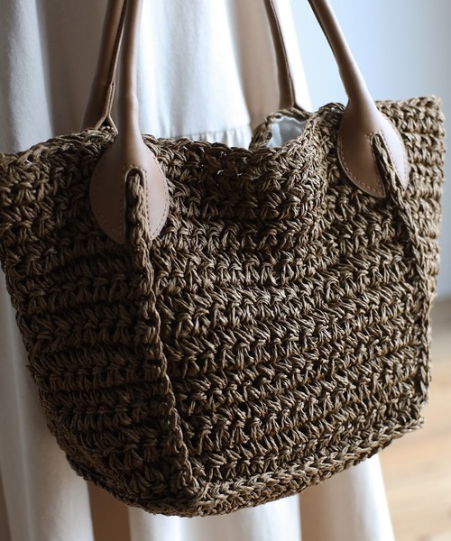 GUSCIO（グッシオ）の「【グッシオベーシック】かごバッグ　リボン（かごバッグ・レディース・ブラック/ブラウン/グレー・FREE）」の12枚目の写真