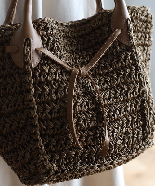 GUSCIO（グッシオ）の「【グッシオベーシック】かごバッグ　リボン（かごバッグ・レディース・ブラック/ブラウン/グレー・FREE）」の13枚目の写真