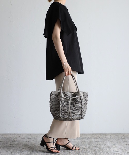 GUSCIO（グッシオ）の「【グッシオベーシック】かごバッグ　リボン（かごバッグ・レディース・ブラック/ブラウン/グレー・FREE）」の15枚目の写真