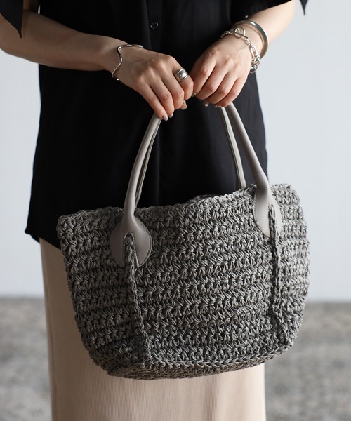 GUSCIO（グッシオ）の「【グッシオベーシック】かごバッグ　リボン（かごバッグ・レディース・ブラック/ブラウン/グレー・FREE）」の19枚目の写真
