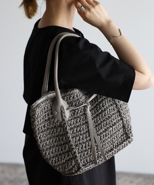 GUSCIO（グッシオ）の「【グッシオベーシック】かごバッグ　リボン（かごバッグ・レディース・ブラック/ブラウン/グレー・FREE）」の20枚目の写真
