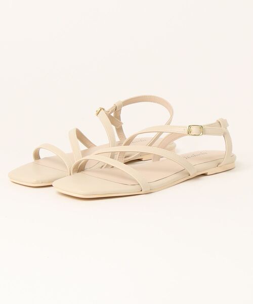 Te chichi（テチチ）の「ナローストラップサンダル（サンダル・レディース・ベージュ/オフホワイト/シルバー・38/37）」の2枚目の写真