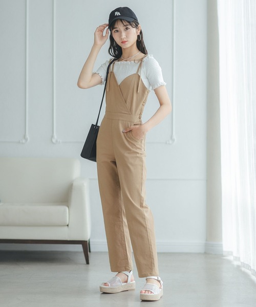 repipi armario(レピピ アルマリオ)の「カタリボンサロペット(サロペット/オーバーオール・キッズ・インディゴブルー/アイボリー/モカ・SMALL/MEDIUM/LARGE)」の1枚目の写真