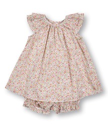 Tartine et Chocolat（タルティーヌエショコラ）の「TartineetChocolat/日本製コットンリバティ花柄プリント(HannahRose)ブルマ付きワンピースベビー(70~90cm)（ワンピース・キッズ）」