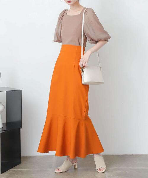 SENSE OF PLACE by URBAN RESEARCH(センスオブプレイスバイアーバンリサーチ)の「ストレッチハイウエストマーメイドスカート(スカート・レディース・ブラック/ブルー/ブラウン/アイボリー/マスタード/グリーン・MEDIUM/TALL/X-SMALL/LARGE/SMALL)」の12枚目の写真