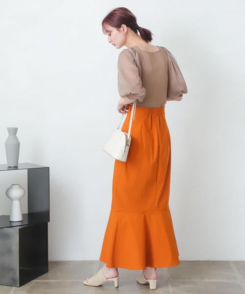 SENSE OF PLACE by URBAN RESEARCH(センスオブプレイスバイアーバンリサーチ)の「ストレッチハイウエストマーメイドスカート(スカート・レディース・ブラック/ブルー/ブラウン/アイボリー/マスタード/グリーン・MEDIUM/TALL/X-SMALL/LARGE/SMALL)」の15枚目の写真