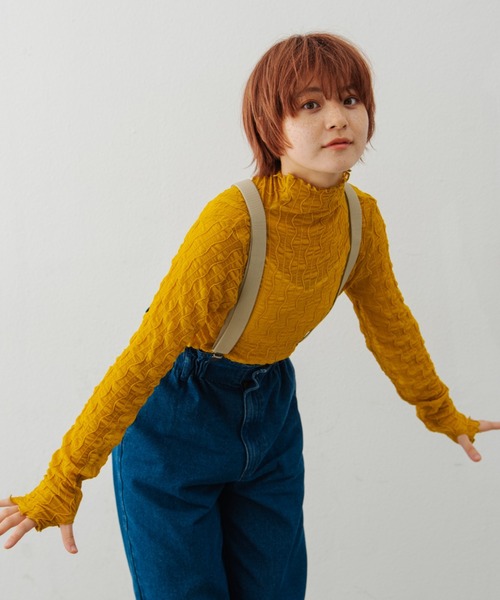 MERLOT（メルロー）の「なみなみシアートップス（Tシャツ/カットソー・レディース・ブラック/マスタード/ナチュラル・FREE）」の14枚目の写真