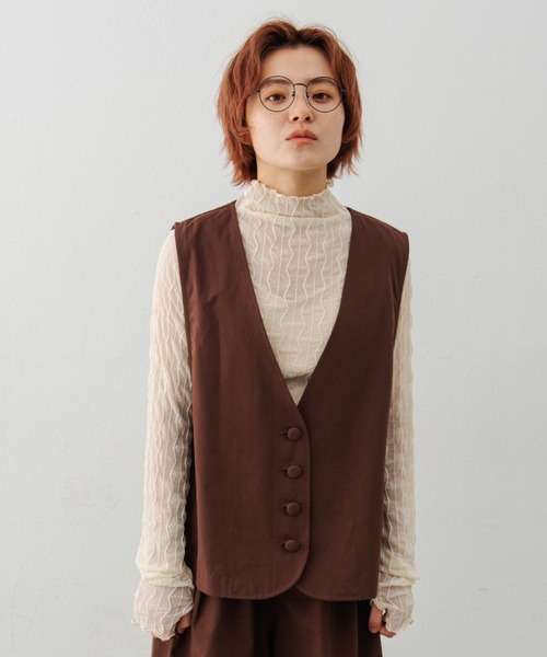 MERLOT（メルロー）の「なみなみシアートップス（Tシャツ/カットソー・レディース・ブラック/マスタード/ナチュラル・FREE）」の5枚目の写真