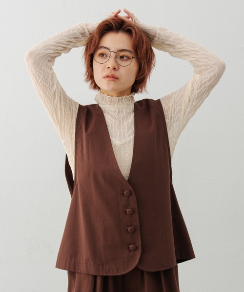 MERLOT（メルロー）の「なみなみシアートップス（Tシャツ/カットソー・レディース・ブラック/マスタード/ナチュラル・FREE）」の6枚目の写真