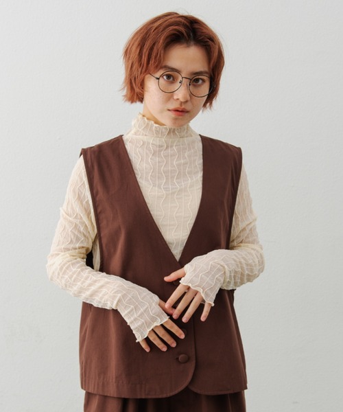 MERLOT（メルロー）の「なみなみシアートップス（Tシャツ/カットソー・レディース・ブラック/マスタード/ナチュラル・FREE）」の21枚目の写真