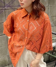 CPCM | 四角レース襟付き半袖ビッグシャツ(シャツ/ブラウス)