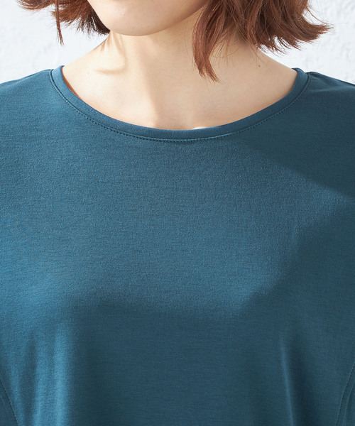 A/C DESIGN BY ALPHA CUBIC（エーシーデザインバイアルファキュービック）の「【接触冷感】パフスリーブプルオーバー（Tシャツ/カットソー・レディース・グリーン/カーキ/ブラック・L/LL/M）」の9枚目の写真