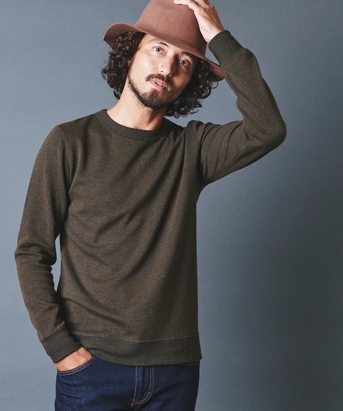 Magine(マージン)の「WOOL TWEED KNITSAW C/N L/S:ウールツイード ニットソー ロングスリーブ 22AW(Tシャツ/カットソー・メンズ・チャコールグレー/ネイビー/オリーブ・44/46/48)」の4枚目の写真