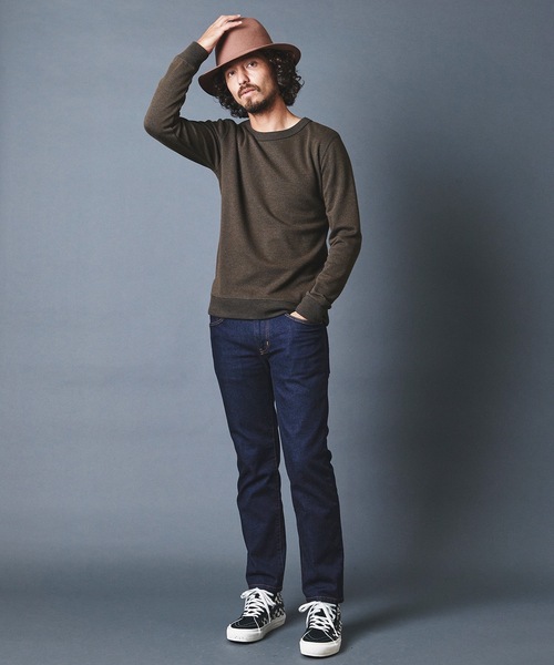 Magine(マージン)の「WOOL TWEED KNITSAW C/N L/S:ウールツイード ニットソー ロングスリーブ 22AW(Tシャツ/カットソー・メンズ・チャコールグレー/ネイビー/オリーブ・44/46/48)」の5枚目の写真