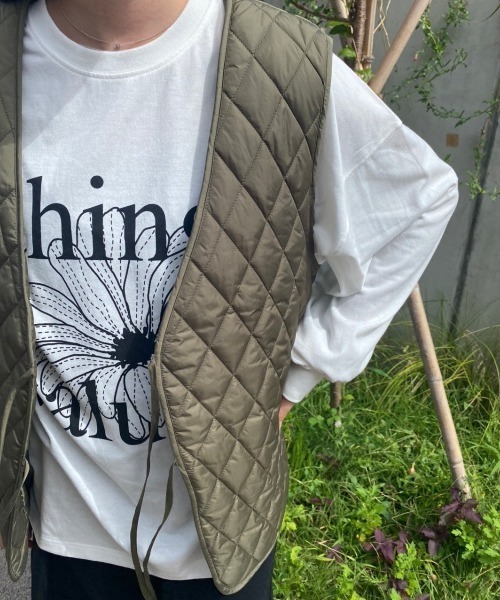 nemne store(ネンネストア)の「リボンキルティングベスト(ベスト・レディース・カーキ/オレンジ/アイボリー・フリー)」の18枚目の写真
